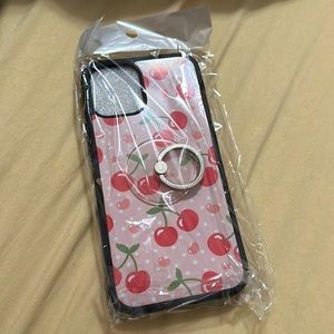 iPhone 12 phone cover cherry print with handle